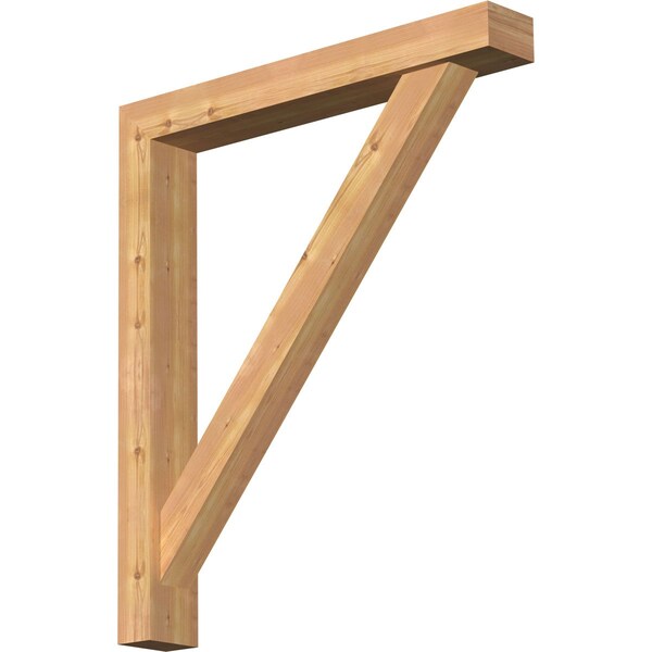Ekena Millwork Traditional Block Smooth Bracket w/ Offset Brace, Western Red Cedar, 5 1/2"W x 38"D x 44"H BKT0604X38X44TRA05SWR - main